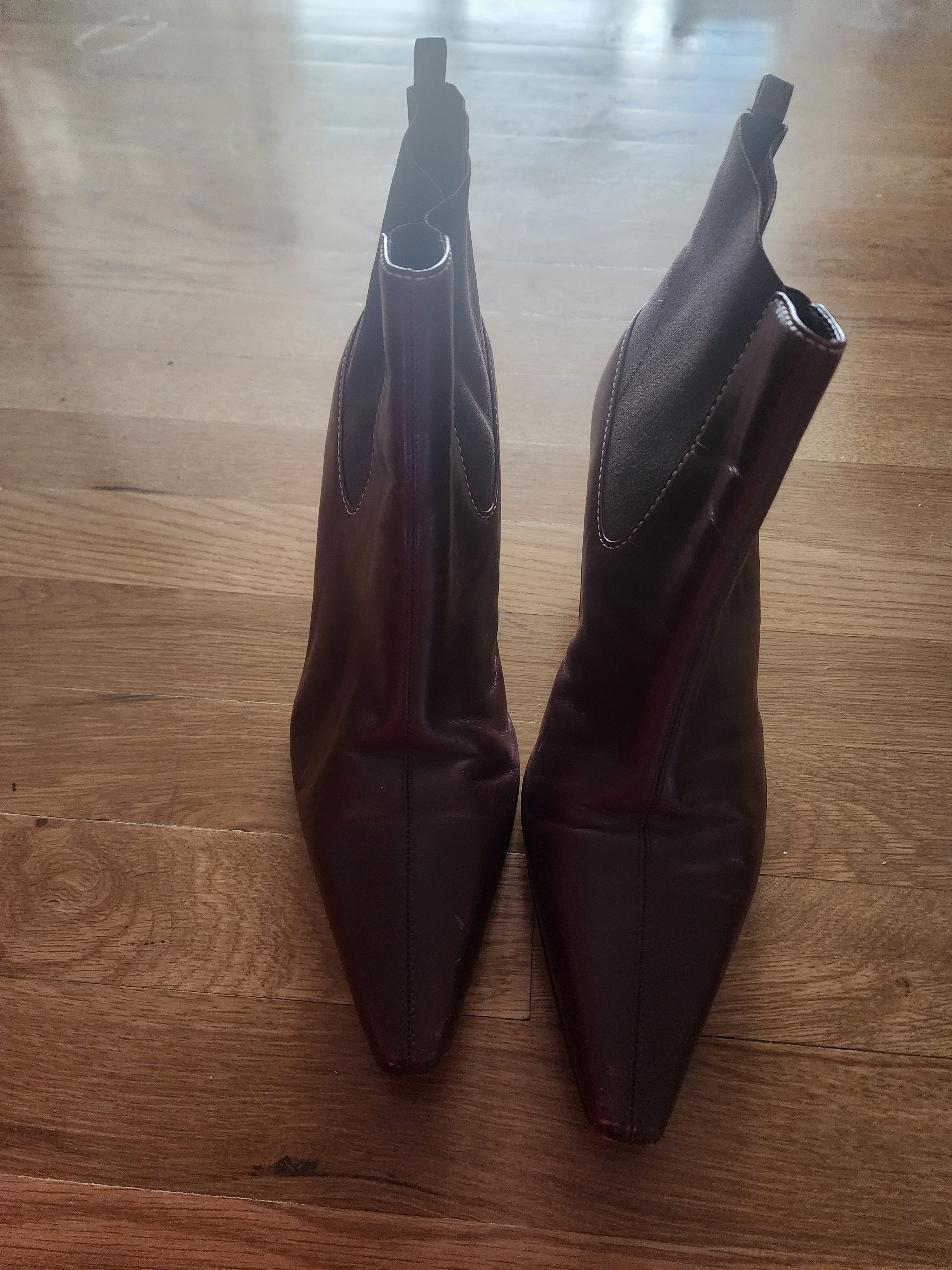 Cole Haan Pointed Toe Ankle Booties - Burgundy
